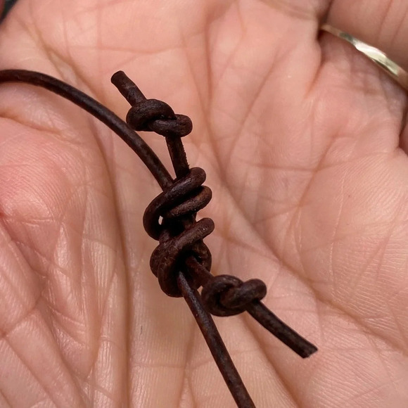 Handmade Rose Quartz Obelisk Pendant Leather Slider Necklace - Picture 4 of 4